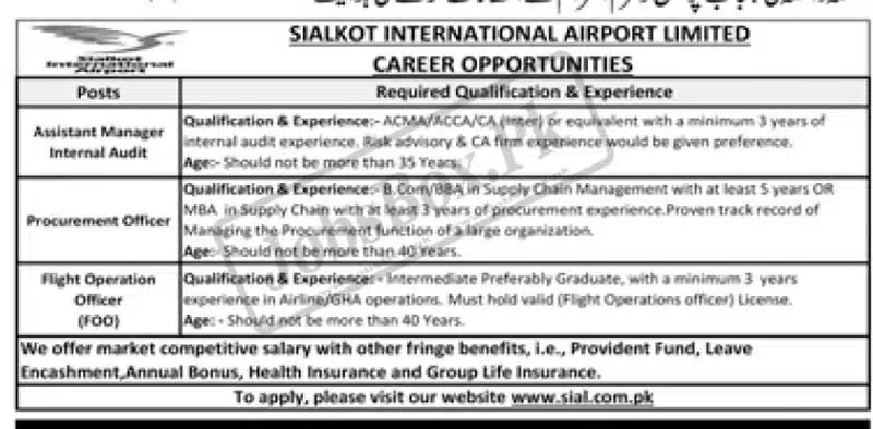 Sialkot International Airport Limited SIAL Jobs 2023 Current Opportunities.jpg