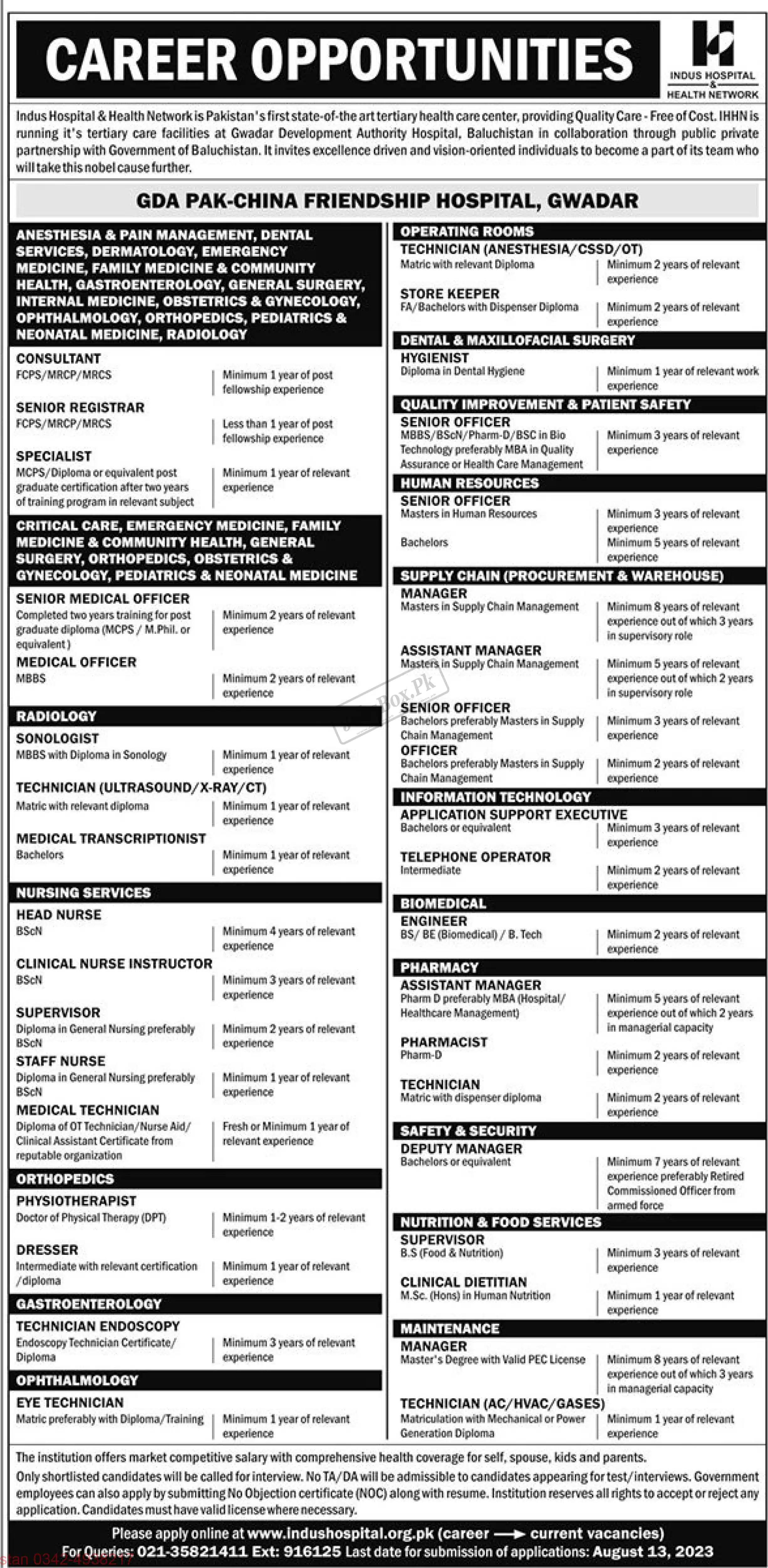 Indus Hospital and Health Network Jobs 2023 Online Apply