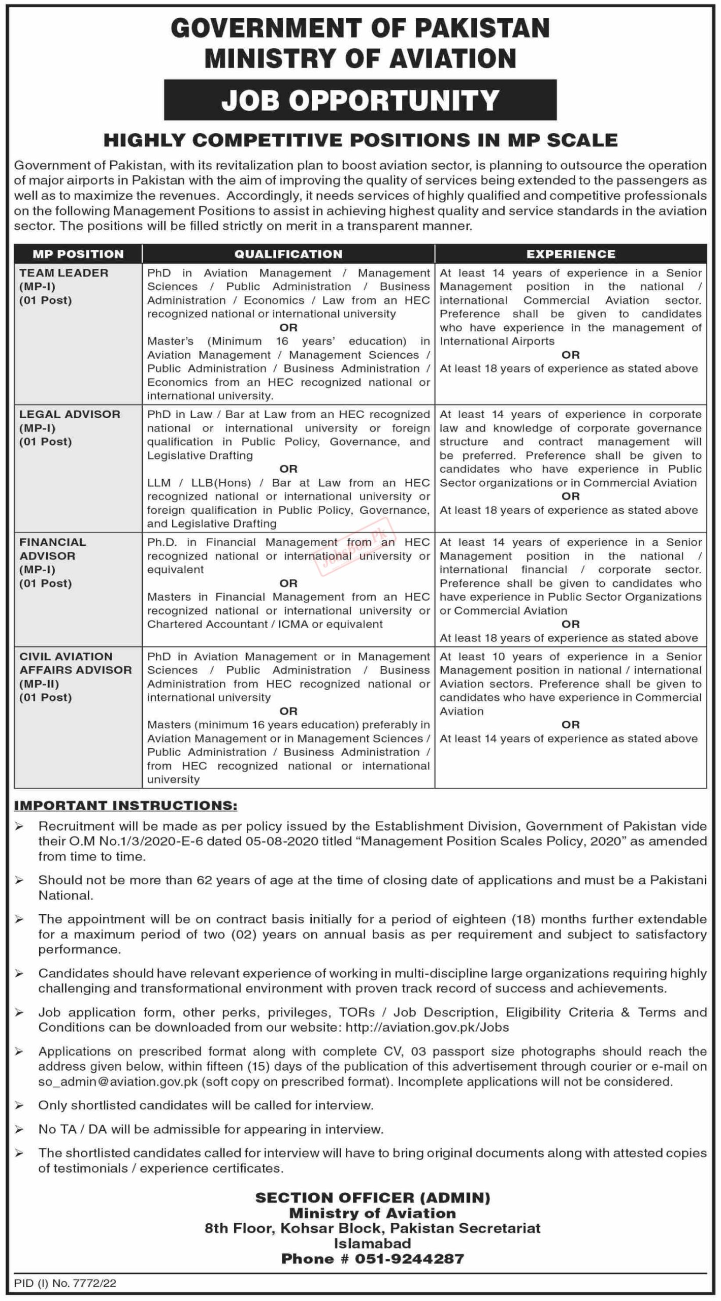 Ministry of Aviation Jobs 2023 