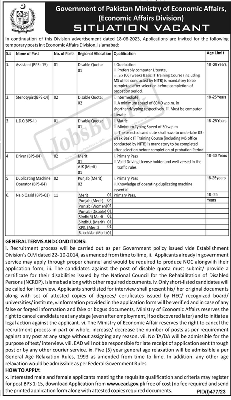 Ministry of Economic Affairs Jobs 2023 Latest