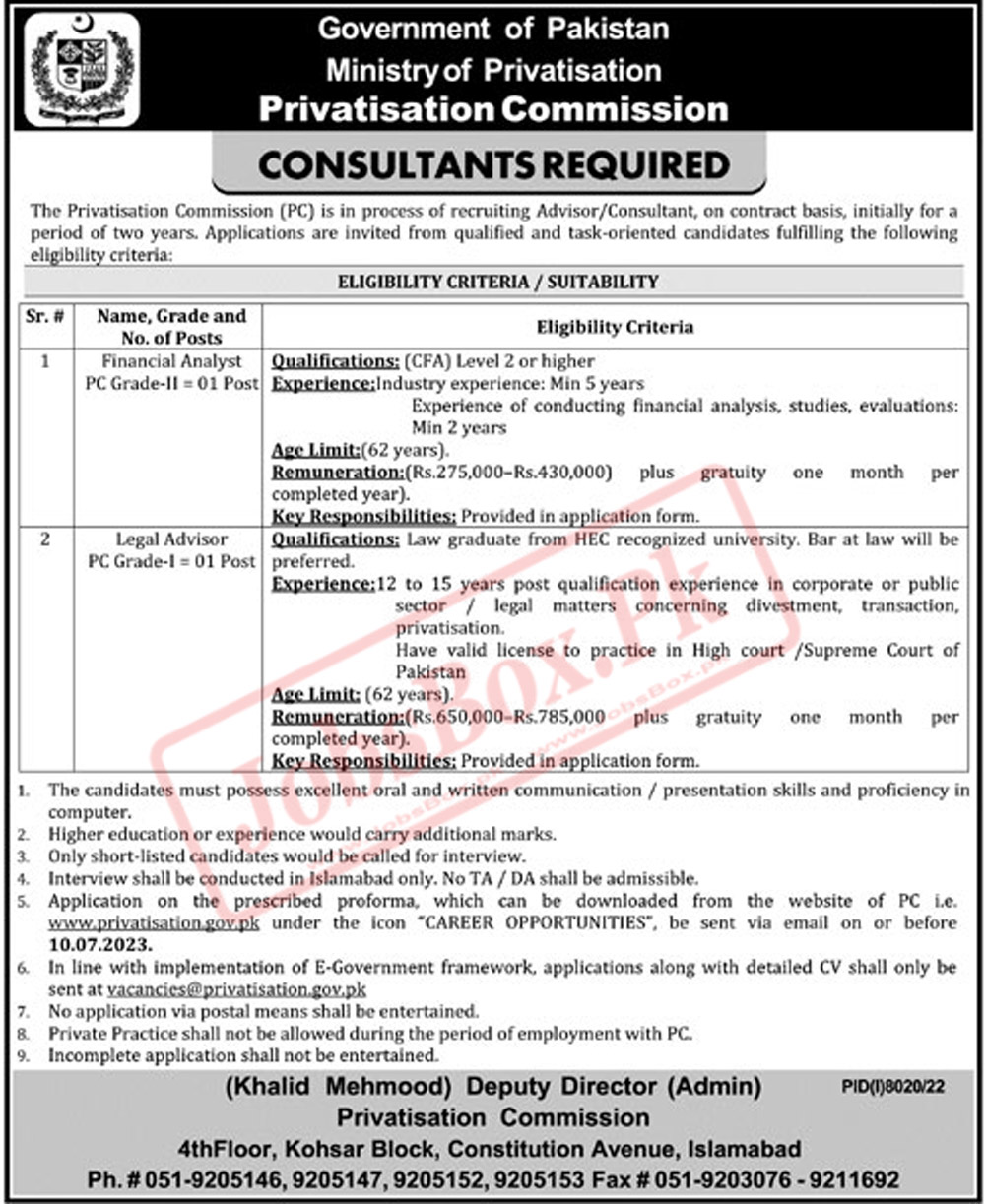 Planning Commission PC Jobs 2023 for Consultants 
