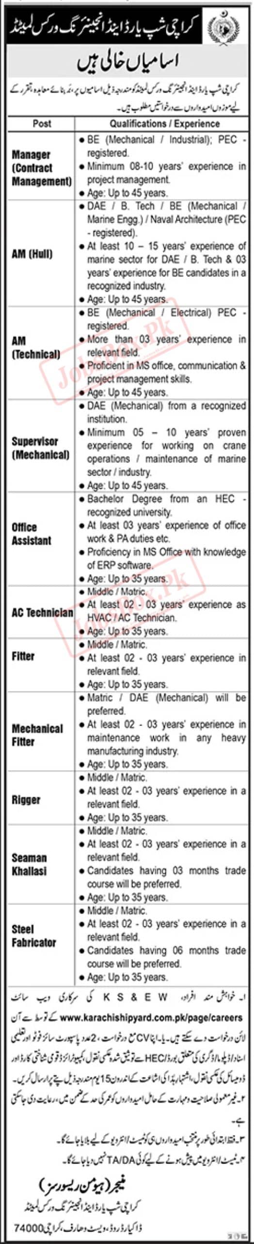 KSEW Jobs 2023 New Vacancies