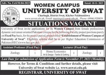 University of Swat Jobs 2023