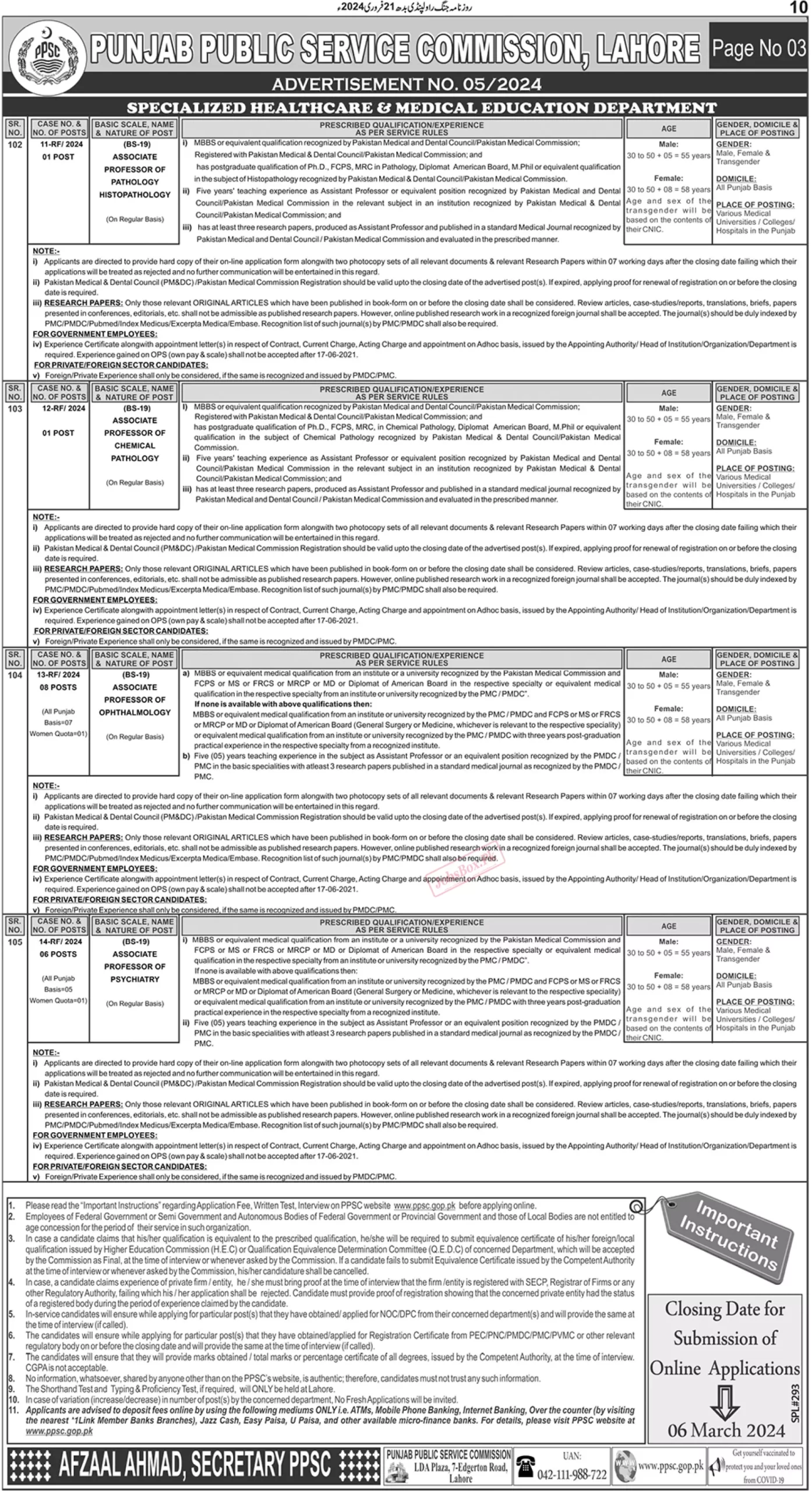 PPSC Jobs 2024