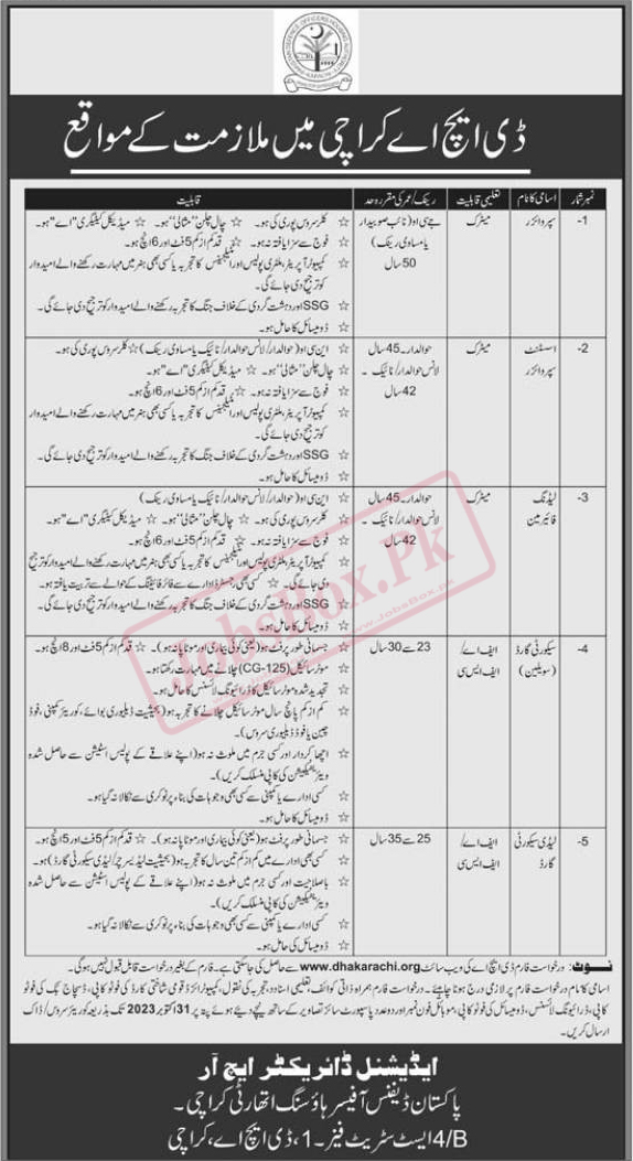 DHA Jobs 2023