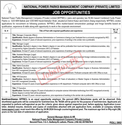 NPPMCL Jobs 2024