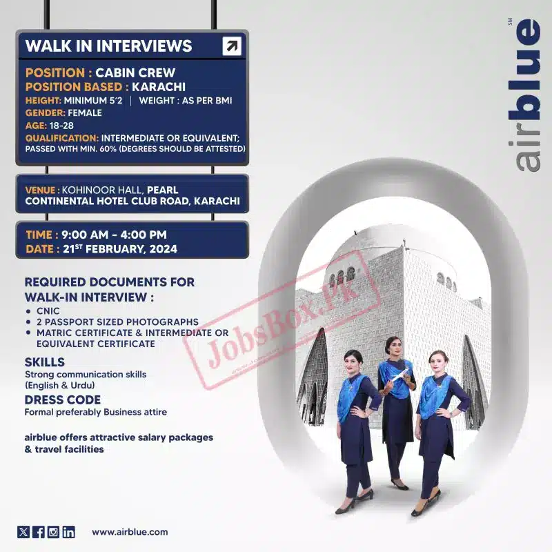 Airblue Karachi Airport Jobs 2024