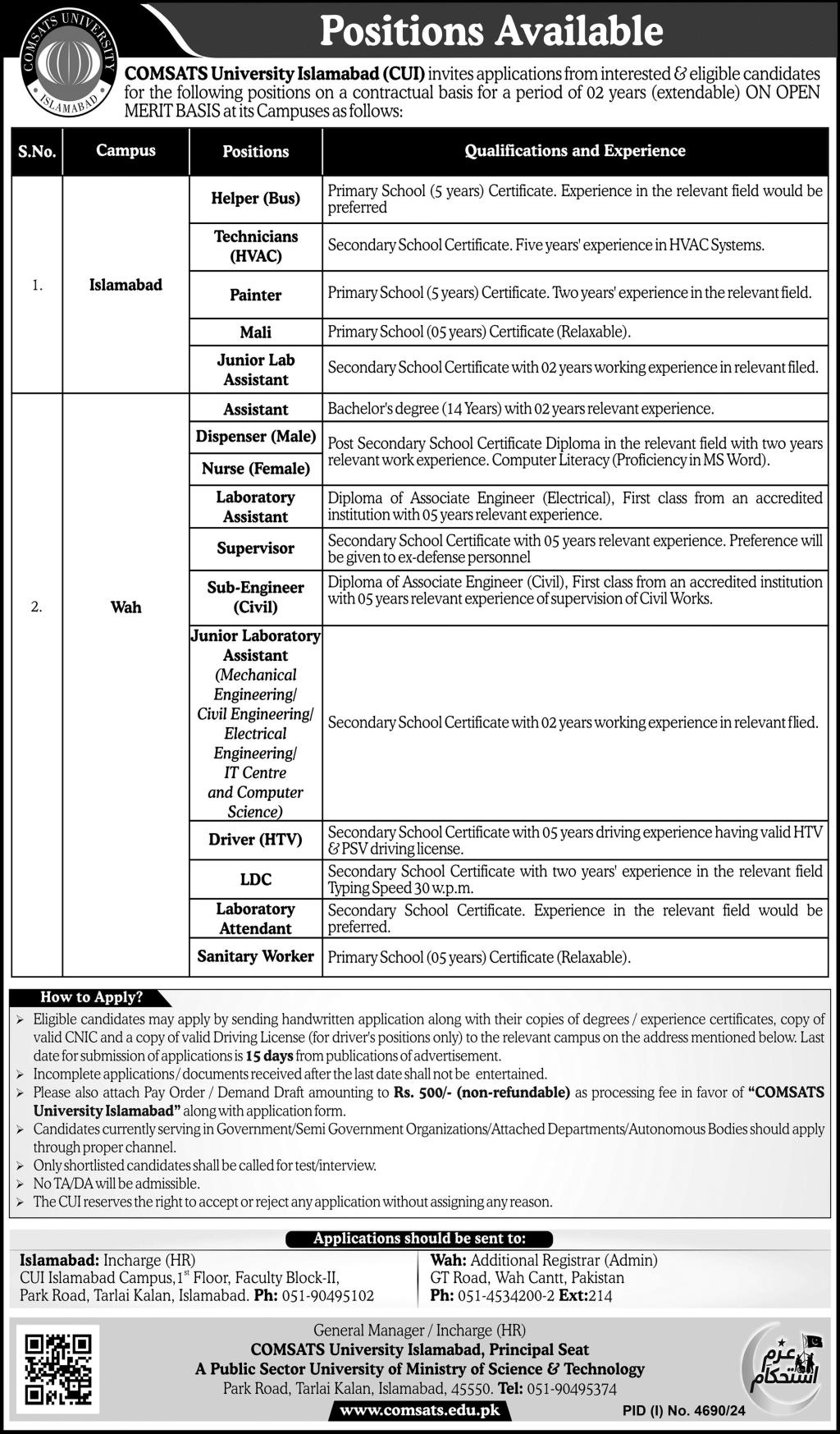 COMSATS University Advertisement