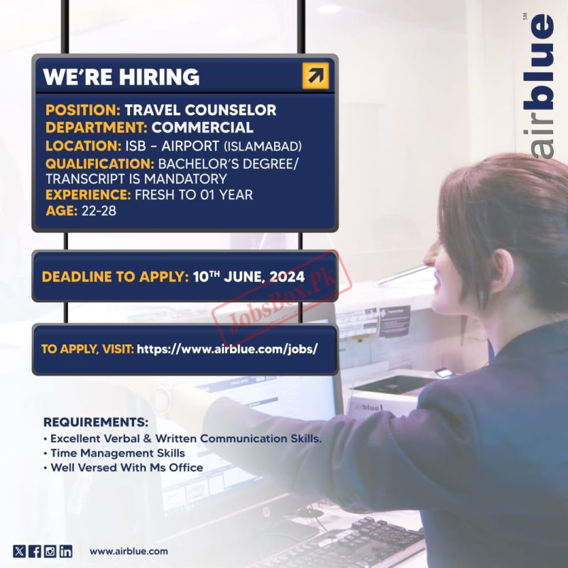 Airblue Jobs 2024