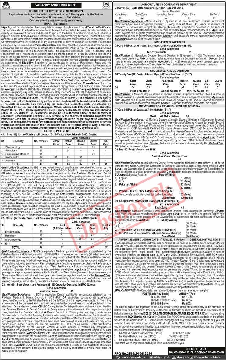 BPSC Jobs 2024