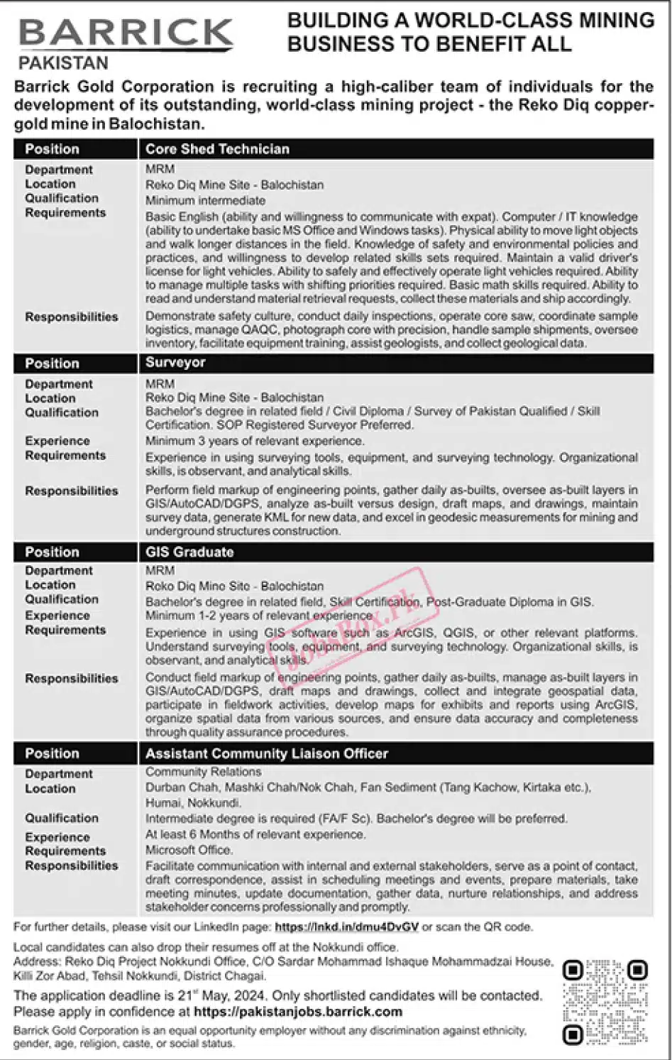 Barrick Gold Corporation Jobs 2024