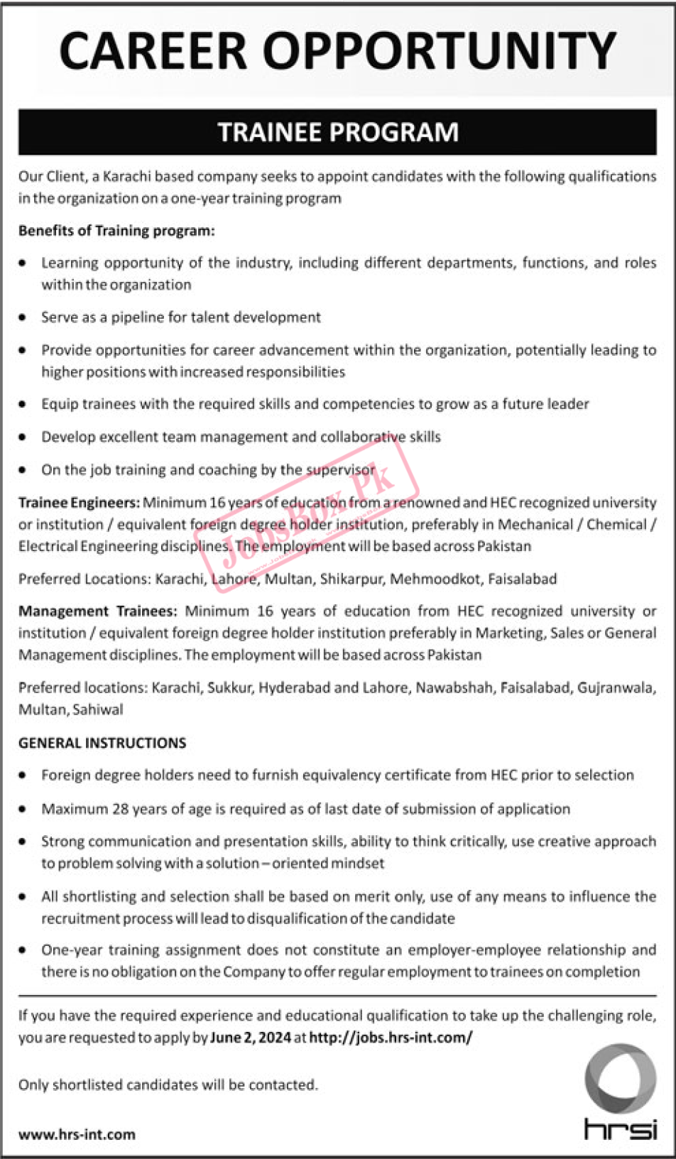 HRSI Jobs 2024