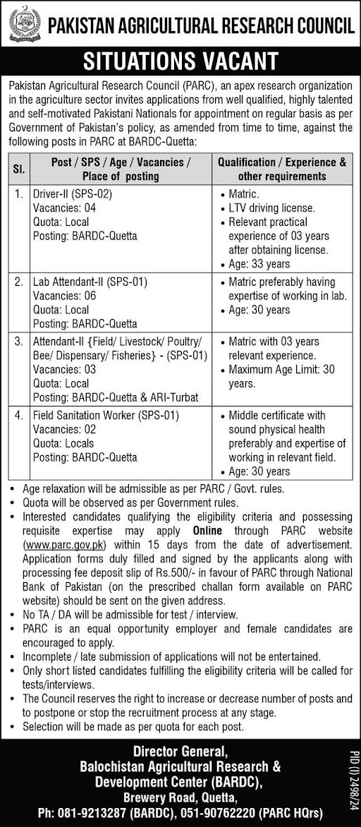 Pakistan Agricultural Research Council (PARC) 