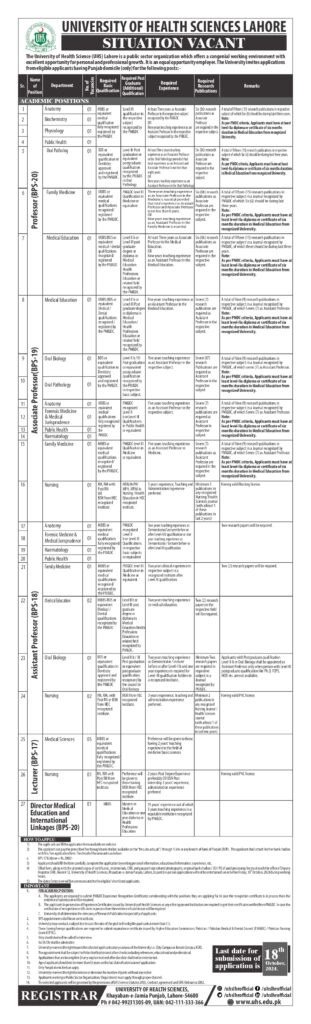 University of Health Science (UHS) Lahore 