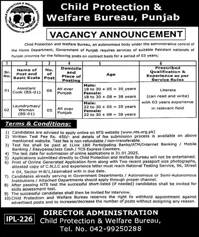 Child Protection and Welfare Bureau Advertisement